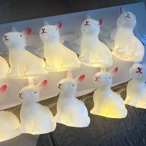 Brand NWT White Easter Bunny String Lights with Timer